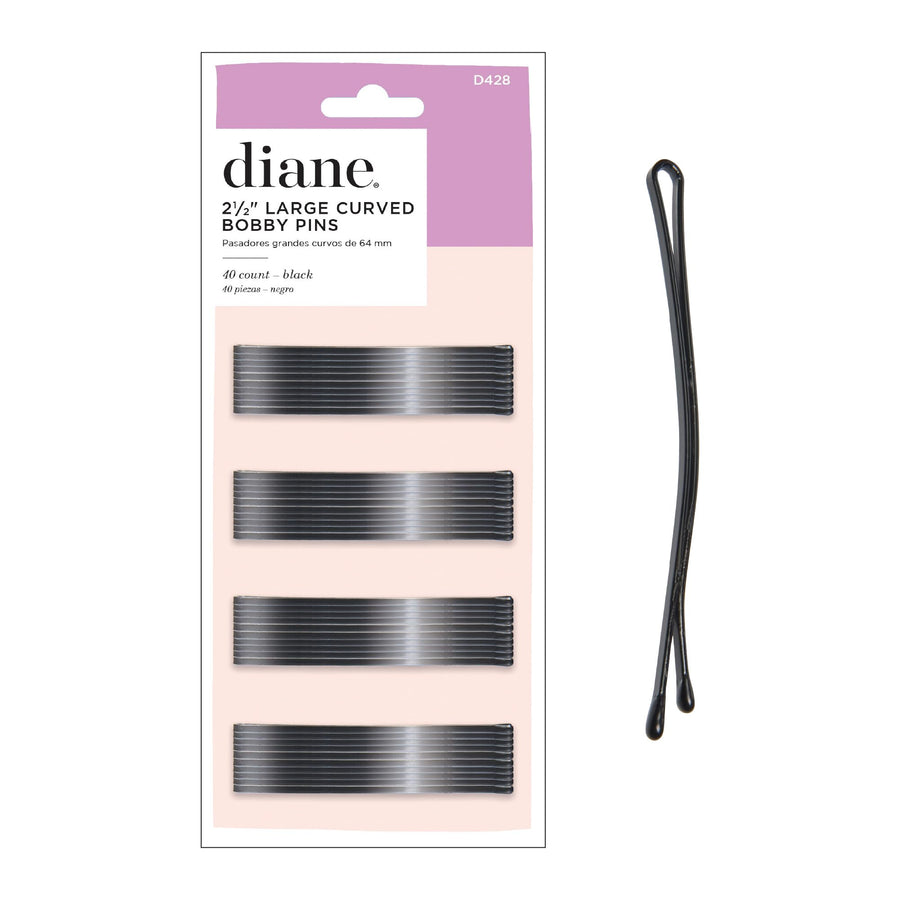 Curved Jumbo Bob Pins, Black, 40/Card