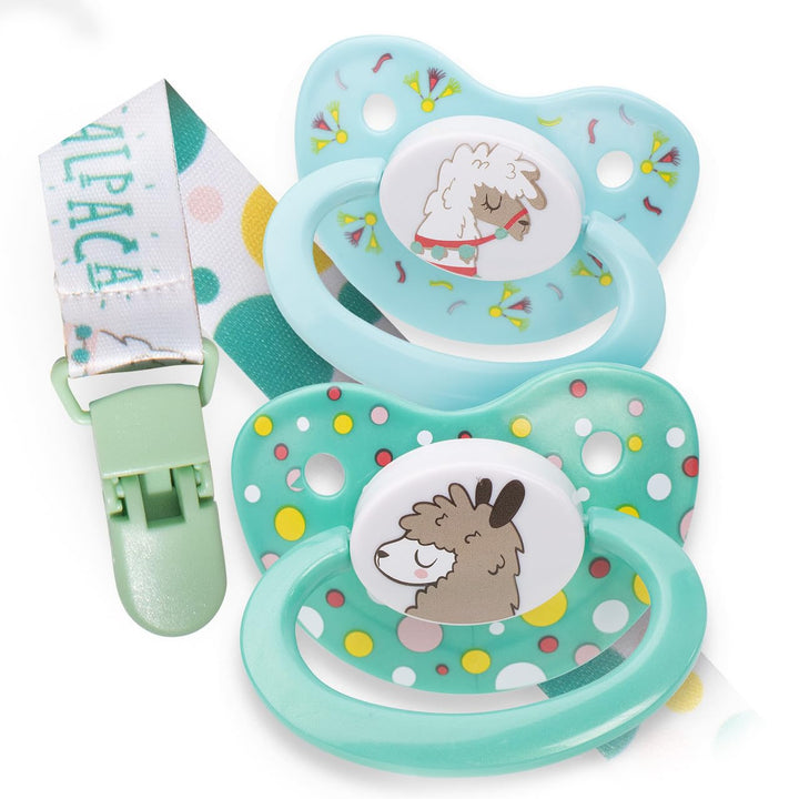-Alpaca - Adult Pacifier with Lanyard and Clip (2 Pack)