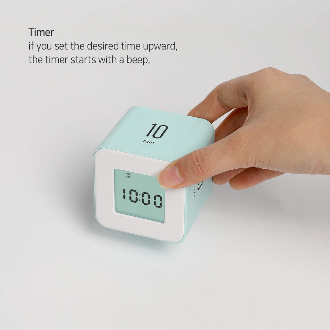 Multi Cube Timer/Rotating Flip Timer (White), Simple Operation, Clock & Time Timer for Kids Classroom Kitchen Desk Office, Time Management 5,15,30,60 min Timer Setting