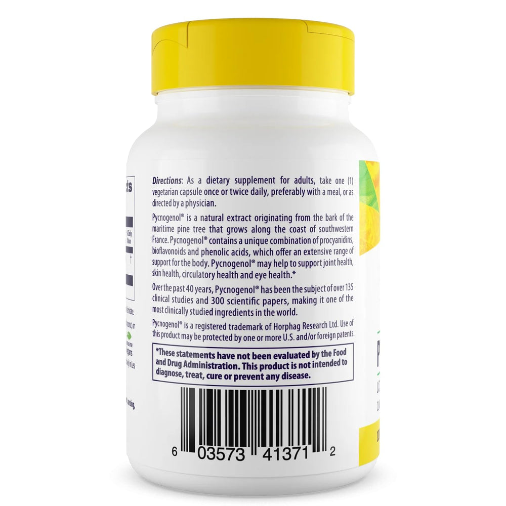 Pycnogenol 100 mg (Nature's Super Antioxidant, Non-GMO, Gluten Free, Cardiovascular Support), 120 Veggie Caps