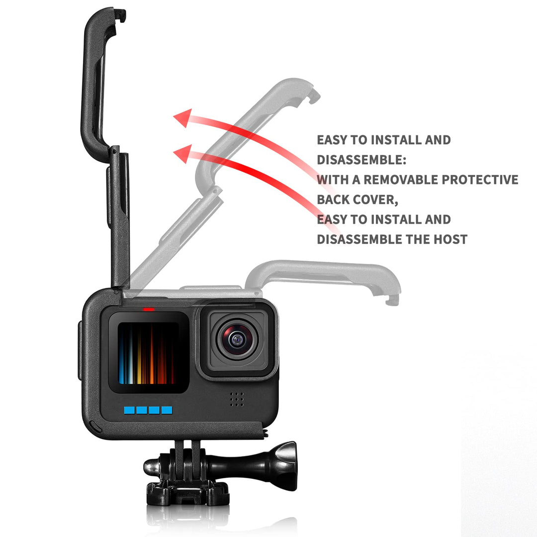 Protective Housing Case Battery Cover Door for GoPro Hero 11 Hero 10 Hero 9 Black Frame with Lens Cap Accessories Kit