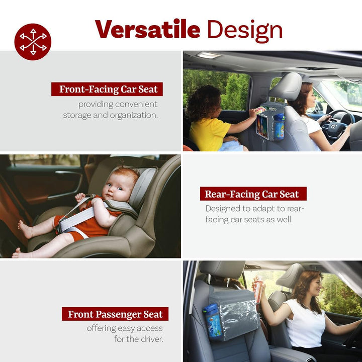 Car Cooler Organizer + iPad And Tablet Holder, Headrest Hanging Organizer For The Driver Or Passenger, Vehicle Front Or Back Seat Travel Bag, Personal Insulated Storage Bag For Adults & Kids