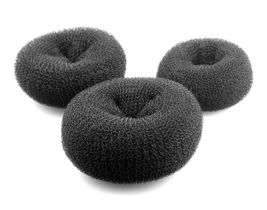 Beautiful Donut Hair Bun Makers- 3 Pieces Women Hair Chignon Donuts Ring Style Bun Maker Doughnut Shaper DIY Hair Styling Accessories 1Large+1Middle+1Small (Black)