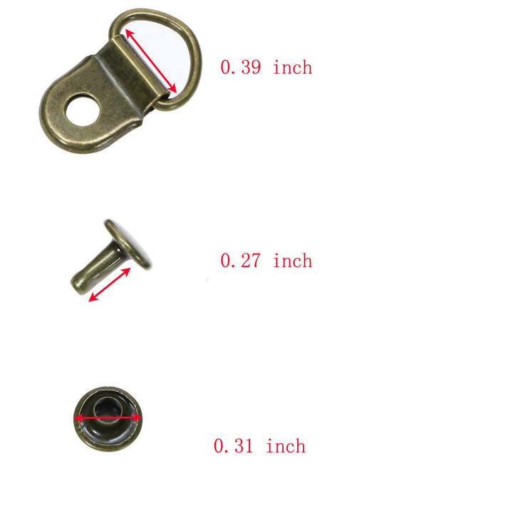 50 Pieces Shoe Boot Lace Hooks Buckle Rivets Loop Ring with Rivets, Shoe Boot Buckle (Bronze)