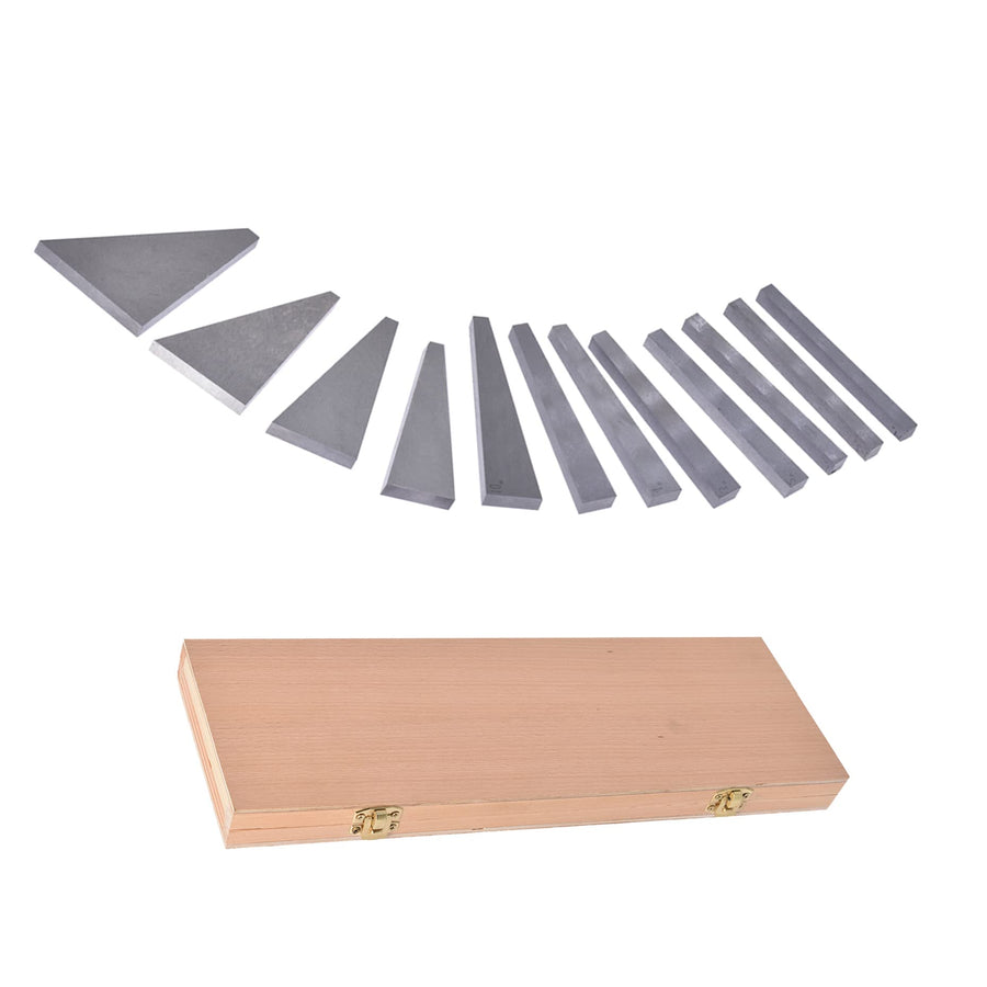 12Pcs Angle Gauge Block Set, Precision Steel Gauge Block Machinist Tool 1/4 to 30 Degree with Box