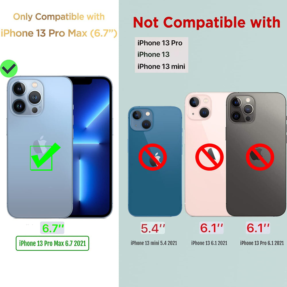 Compatible with iPhone 13 Pro Max Case with Flower,for Girly Women,Shockproof Clear Floral Pattern Hard Back Cover for iPhone 13 Pro Max 6.7 inch 2021-Wildflowers
