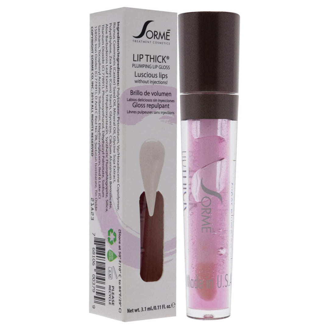 Sorme Cosmetics Lip Thick Plumping Lip Gloss, Clear, 0.11 Ounce