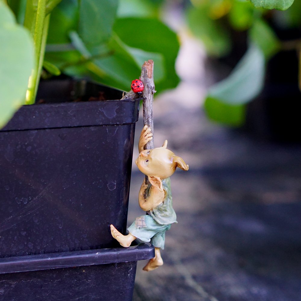 4383 Miniature Fairy & Terrarium Garden Pixie Flower Pot Hugger Statue, Small