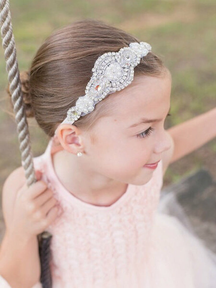 FXmimior Flower Girl Wedding Crystal Rhinestones Headband Hair Accessories Headwear