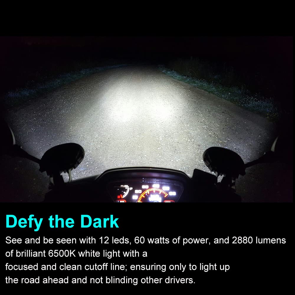 Fog Light for Harley Driving Lights 2pcs 4.5 Inch 60W Led Fog Light Bulbs with White Halo Ring Angel Eyes DRL Led Fog Lamp Bulb Offroad Lamp for Motorcycle (4B Harley Fog Lights)