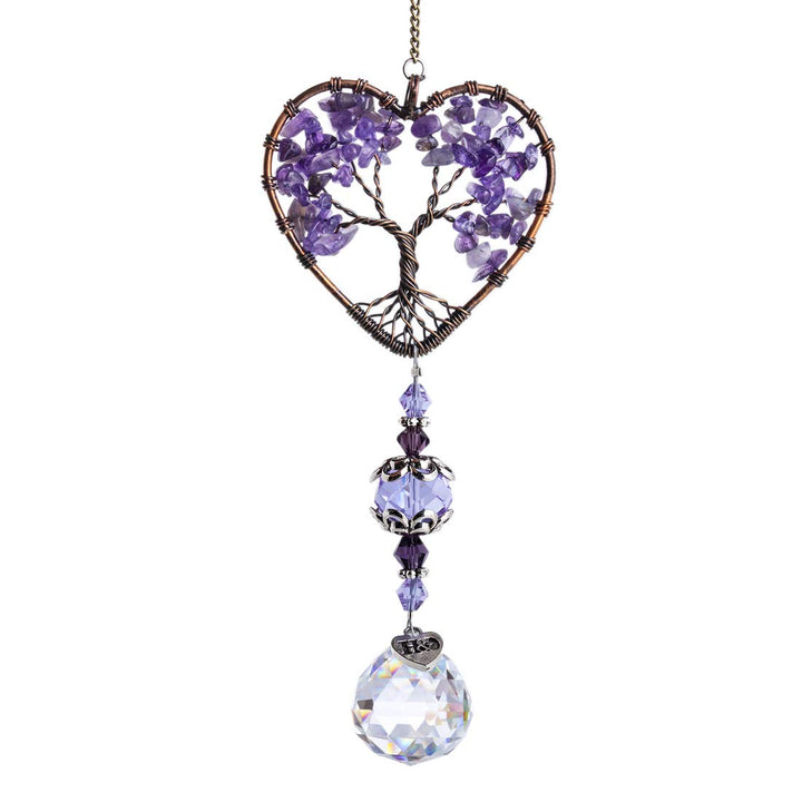 H&D HYALINE & DORA Sun Catcher Crystal Tree of Life Rainbow Maker Drops Hang for Window, Home Decor, Car Charms