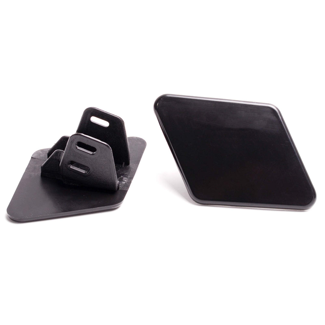 Front Headlight Washer Cover Nozzle Cap 1 Pair Flat Black Compatible With BMW 3 Series E90/E91 2005-2009