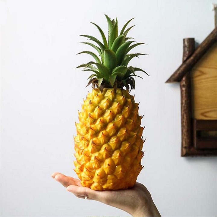 12 Large Artificial Pineapple Fruit Ornament, Fake Pineapple Display High Simulation Dummy Fruits Vegetables Studio Photo Prop for House Party Decor