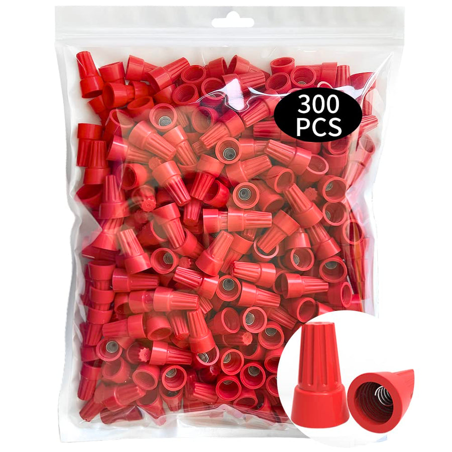 300 Pcs Electrical Wire Connectors, Red Wire Caps Screw Terminals Twist Nuts Connection