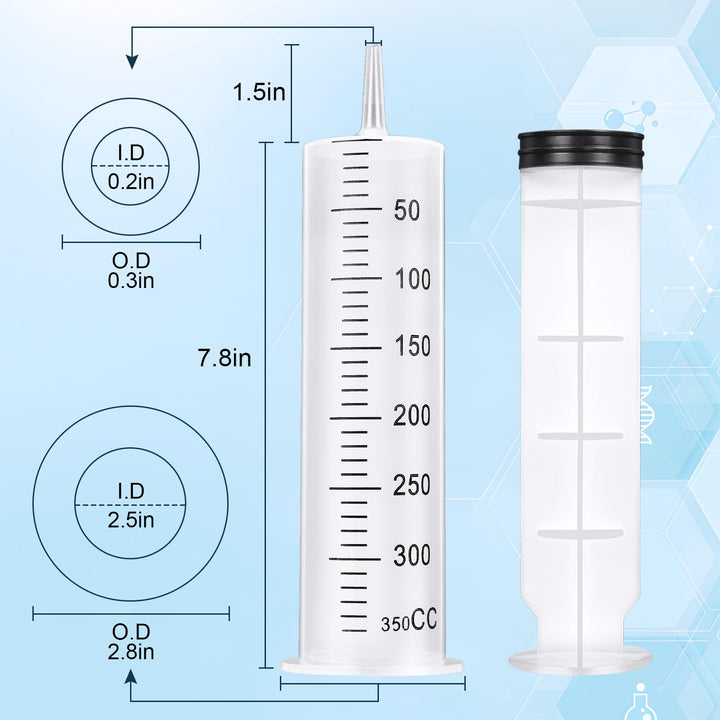 300ml Syringe, Extra Large Plastic Syringes for Glue Dispensing, Scientific Labs, Watering, Refilling, Multiple Uses
