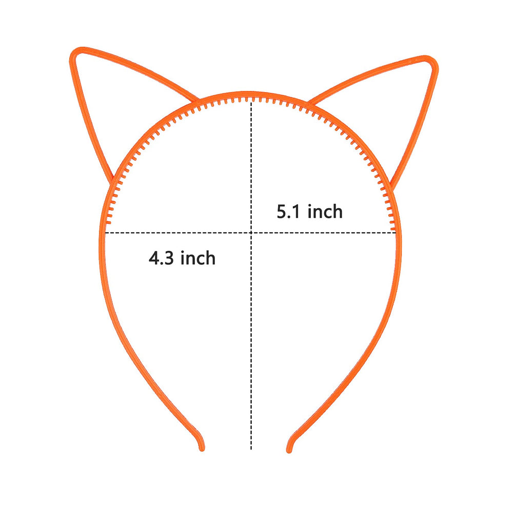 10 Pcs Plastic Cat Ears Headbands for Kids Girls Women Multicolor Cute Sawtooth Kitty Ears Headwear Gifts Party Halloween Birthday Supplies