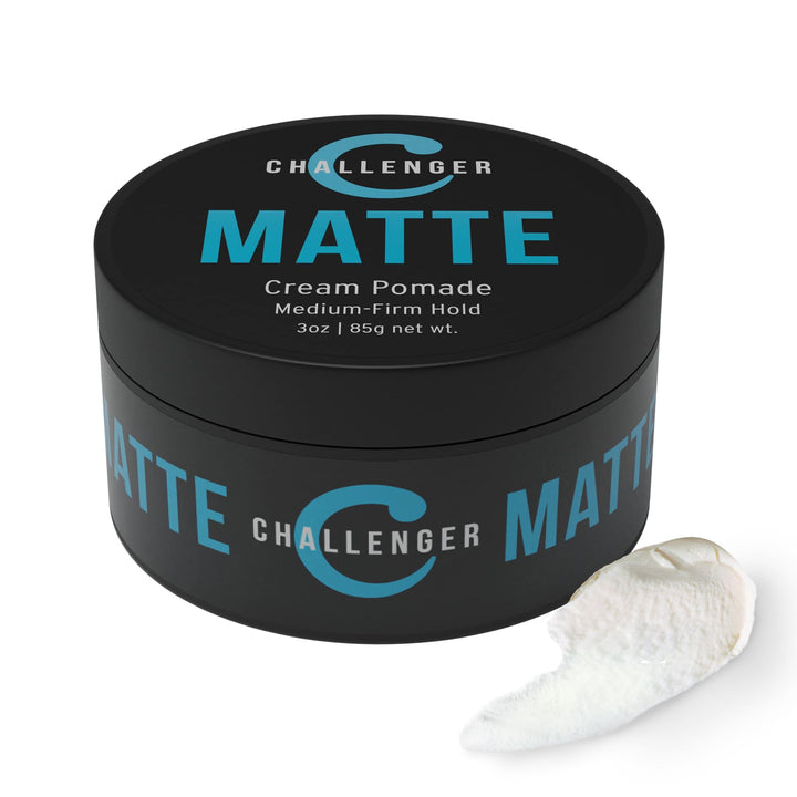 Men’s Matte Cream Pomade | Natural Shine Free Finish Product | Clean & Subtle Scent | Medium Firm Hold & Travel Friendly | 3oz