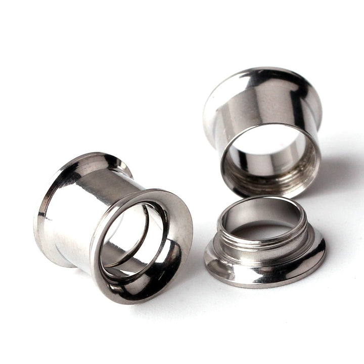12pcs Surgical Steel Screw Tunnel Gauge Ear Expander Stretching Kit Plugs Piercing -6 Pairs 8g-00g (3mm-10mm) - Silver