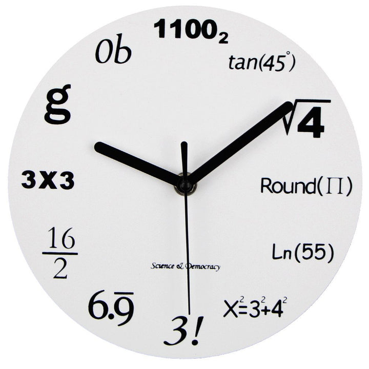8 Math Clock, Unique Wall Clock Modern Design Novelty Maths Equation Clock - Each Hour Marked by a Simple Math Equation