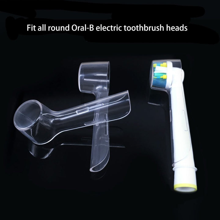 Food Safety Plastic Charging Station with Brush Head Storage and 4 Toothbrush Heads Dust-Proof Covers for Oral-B Electric Toothbrush Series