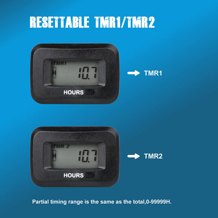 AC/DC 5V to 277V Hour Meter Gauge Maintenance Timer Tracking for ZTR Lawn Mower Tractor Generator Compressor ATV Boat Golf Cart Forklift Snowmobile