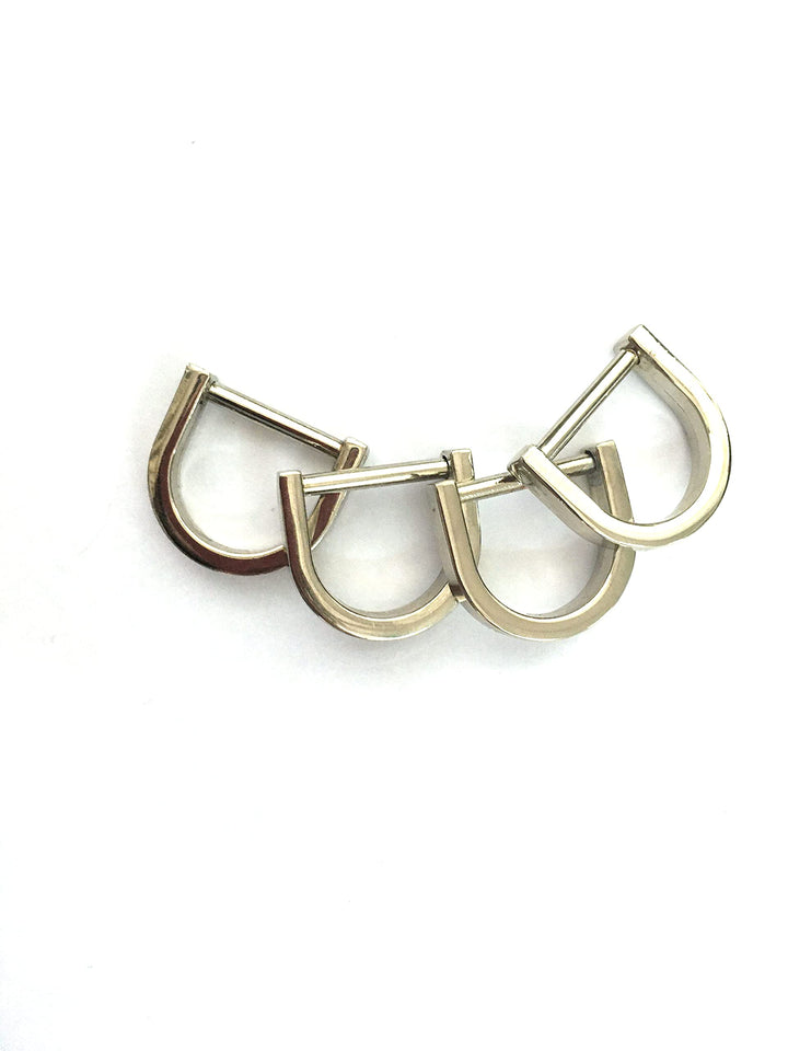 3/4 Inch D-Rings Screw in Shackle Horseshoe U Shape D Ring Silver 4 pcs Leather Craft Purse Replacement fit