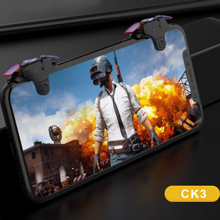 CK3 Mobile Triggers,Mobile Game Controller, Game Trigger for PUBG/Fortnite/Call of Duty,Shooter Sensitive Controller Joysticks Aim & Fire Trigger for iPhone and Android Phone(1 Pair)