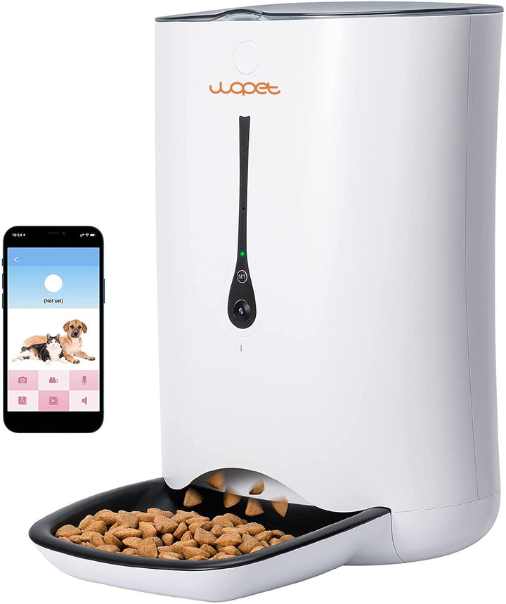 Automatic Cat Feeder with Camera,7L App Control Smart Feeder Cat Dog Food Dispenser,6-Meal Auto Pet Feeder with Timer Programmable,HD Camera for Voice and Video Recording