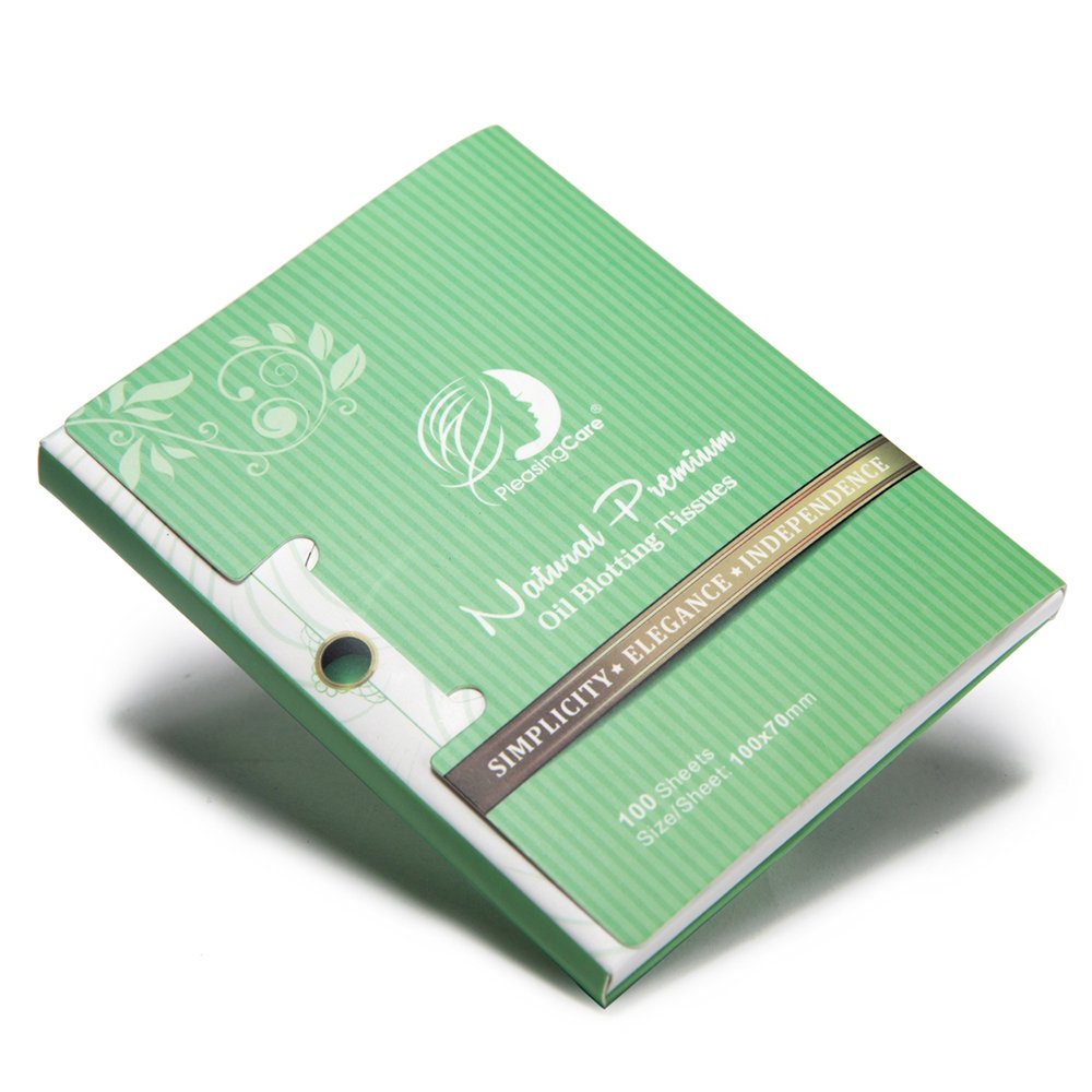Natural Green Tea Oil Absorbing Tissues - 100 Counts, Premium Face Oil Blotting Paper - Take Only 1 Piece Each Time Design - Large 10cmx7cm Oil Absorbing Sheets, No Waste and Easy to Carry in Pocket!