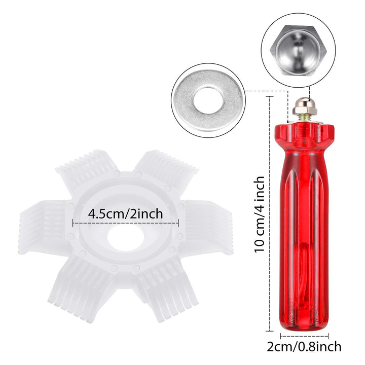 4 Pieces Air Conditioner Condenser Fin Cleaning Brush Coil Condenser Brush AC Fin Comb Stainless Steel Air Refrigerator Fin Cleaner Whisk Brush, 3 Styles
