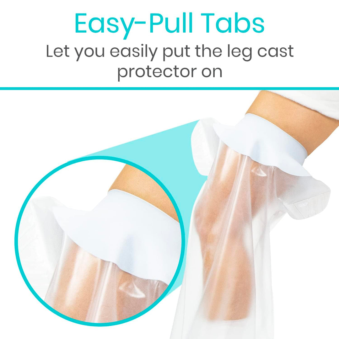 Cast Cover for Shower Leg - Waterproof, Patented Seal - Adult Cover Bag for Showering After Surgery - Also for Broken Foot, Ankle, Knee, Toe, Bandages, Wounds, Baths - Watertight & Submersible