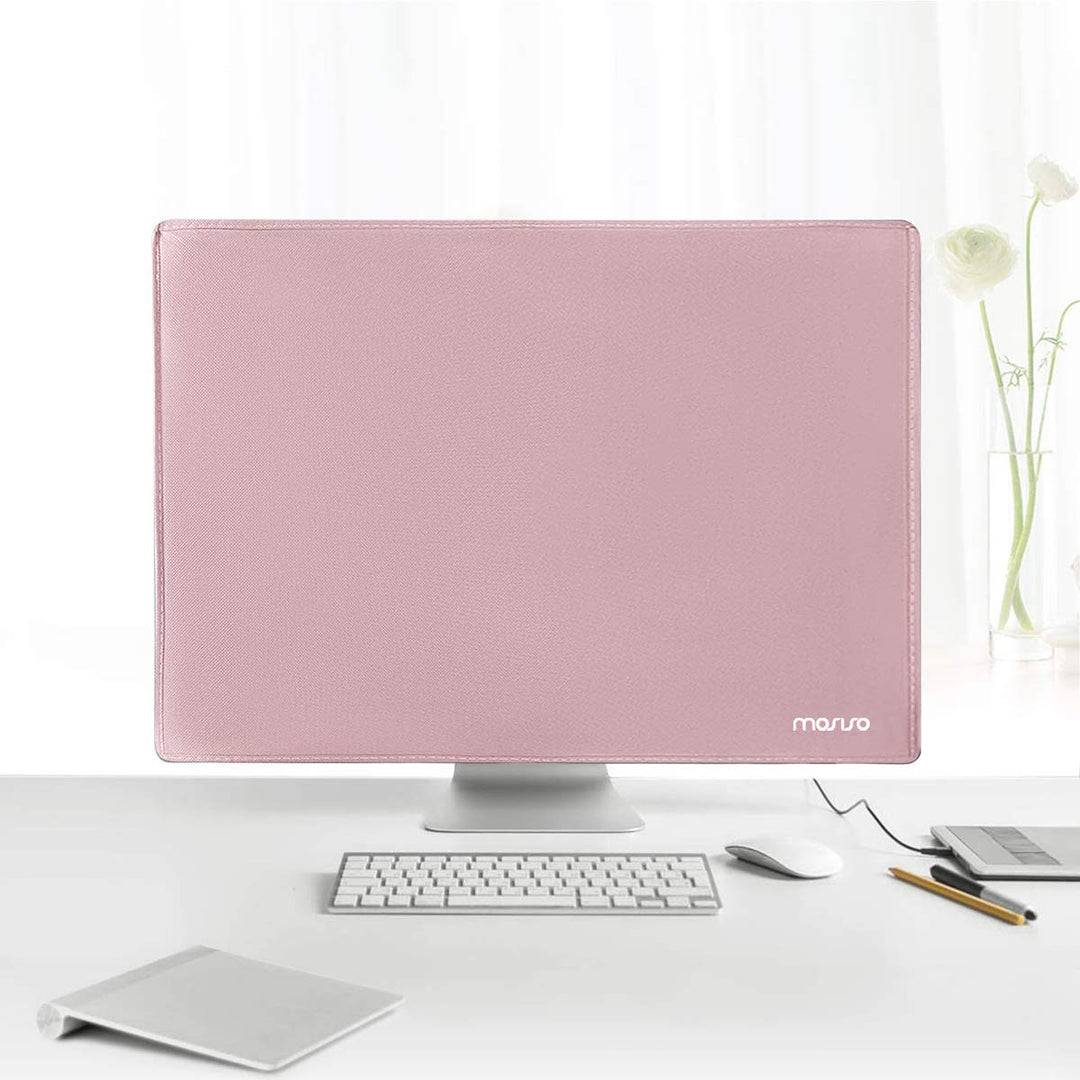 Monitor Dust Cover 22, 23, 24, 25 inch Anti-Static Dustproof LCD/LED/HD Panel Case Computer Screen Protective Sleeve Compatible with iMac 24 inch, 22-25 inch PC, Desktop and TV, Pink