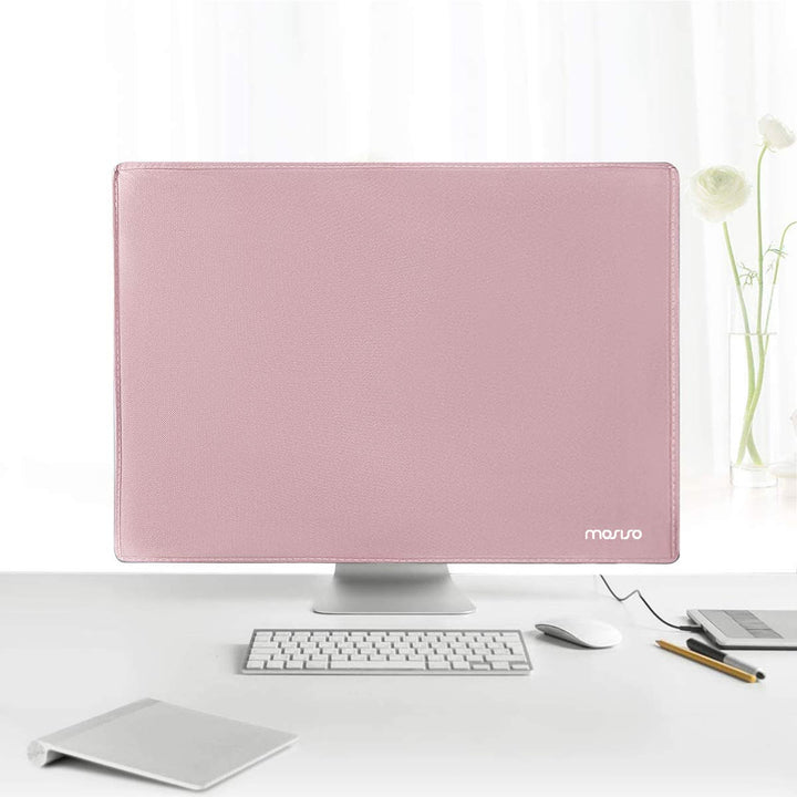 Monitor Dust Cover 22, 23, 24, 25 inch Anti-Static Dustproof LCD/LED/HD Panel Case Computer Screen Protective Sleeve Compatible with iMac 24 inch, 22-25 inch PC, Desktop and TV, Pink