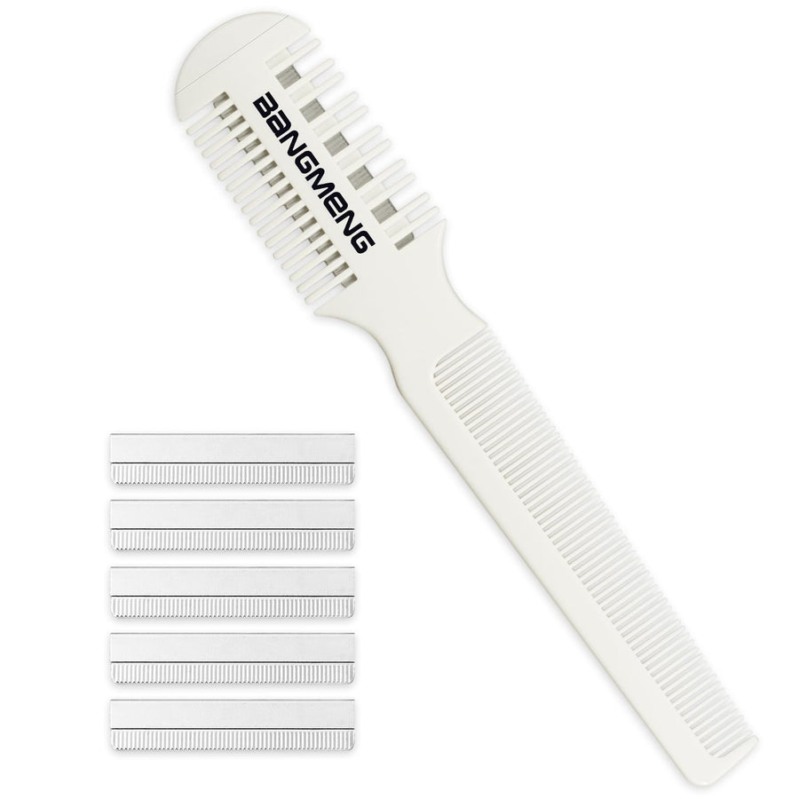 Hair Cutter Comb, Shaper Hair Razor Comb, Split Ends Hair Trimmer Styler, Double Edge Razor Blades for Thinning, Hair Cutting and Styling, Extra 5 Blades Included