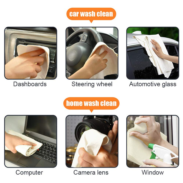 Chamois Cloth for Car Natural Chamois Leather Car Chamois Drying Towel,60 cm X 80 cm 5.8 Square FT