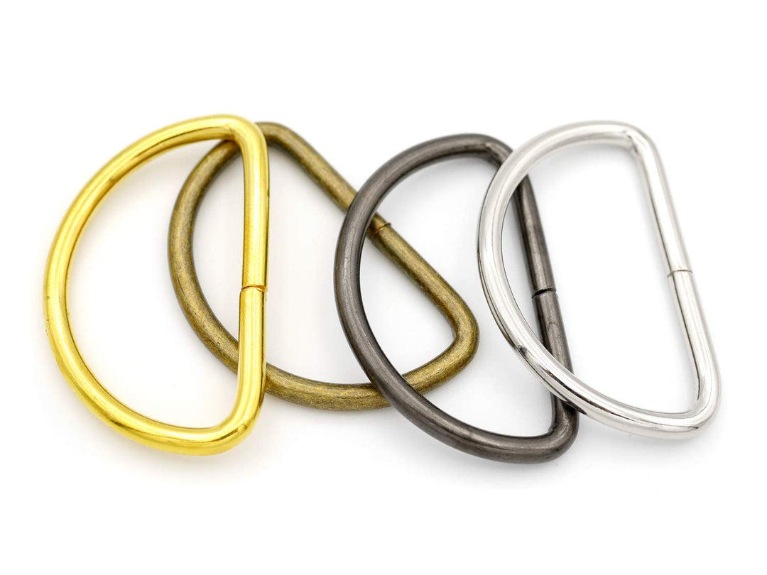 CRAFTMEmore 1 1/4 & 1 1/2 Inches D-Ring Findings Metal Non Welded D Rings for Belts Bags Landyard Leathercraft Avail 4 Colors (1 1/4 x 20 pcs, Gunmetal)