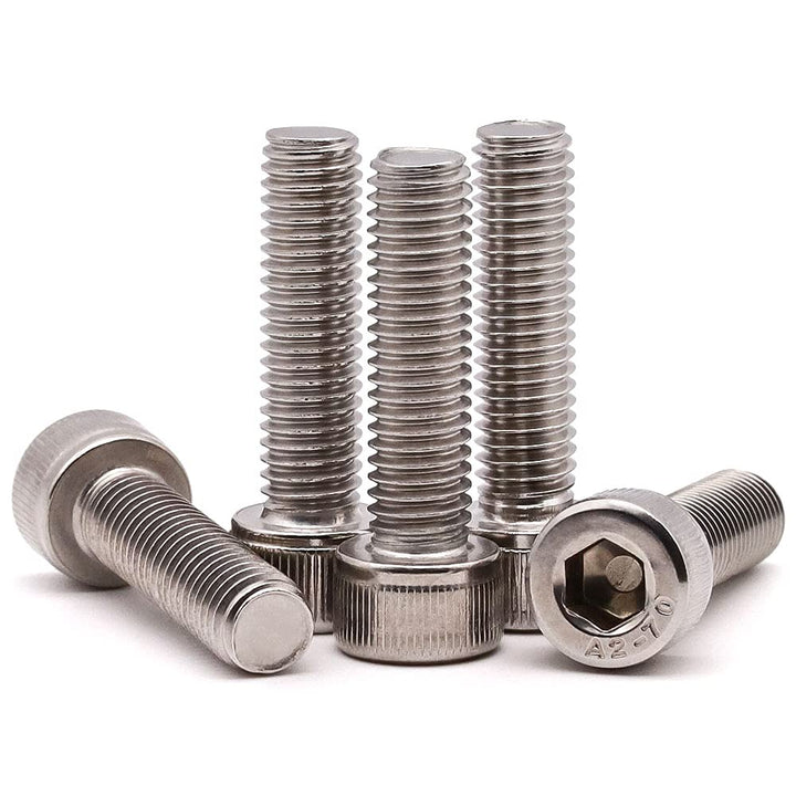 5/16-18 x 2 Stainless Socket Head Cap Screws, 304 Stainless Steel 18-8, Allen Hex Drive, Full Thread Coverage, 10 Pack