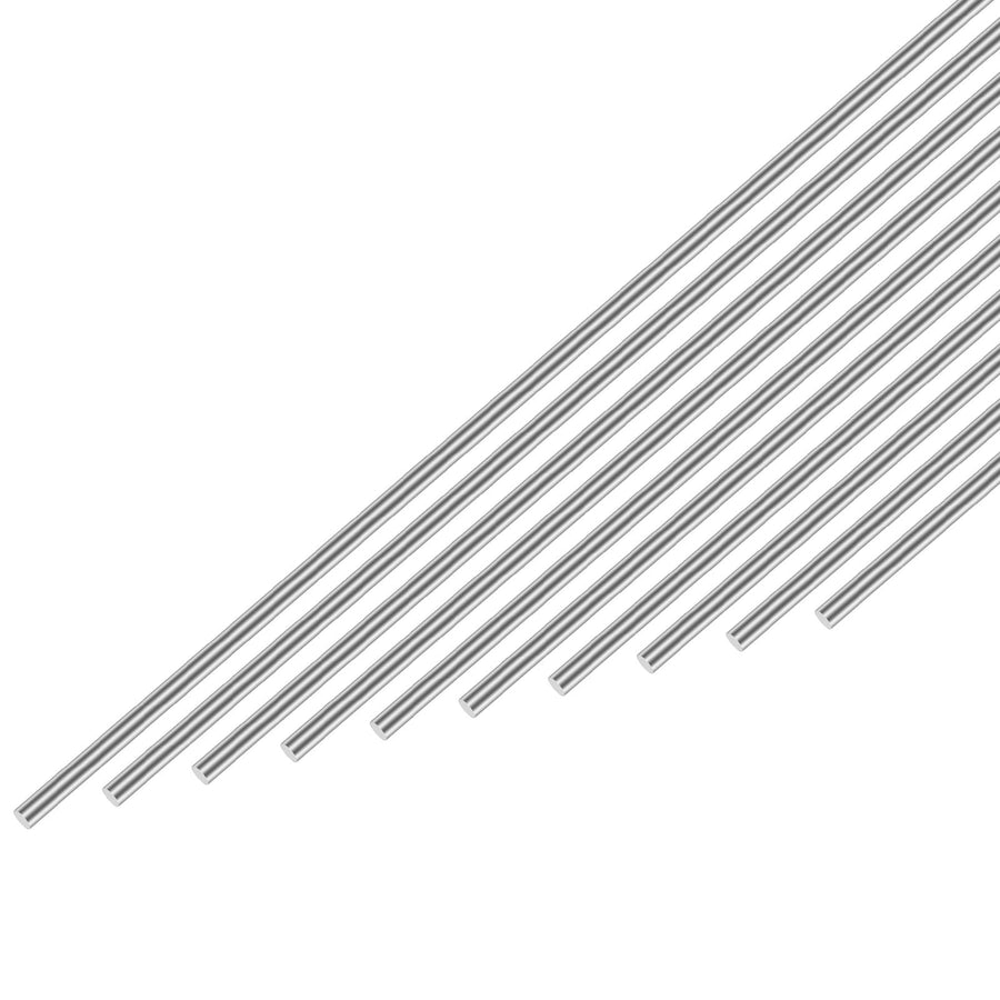 304 Stainless Steel Round Rod 1.5mm x 300mm, 10pcs Metal Solid Shaft Rods Lathe Bar Stock for Industry, Metal Working Hobbies and DIY Craft