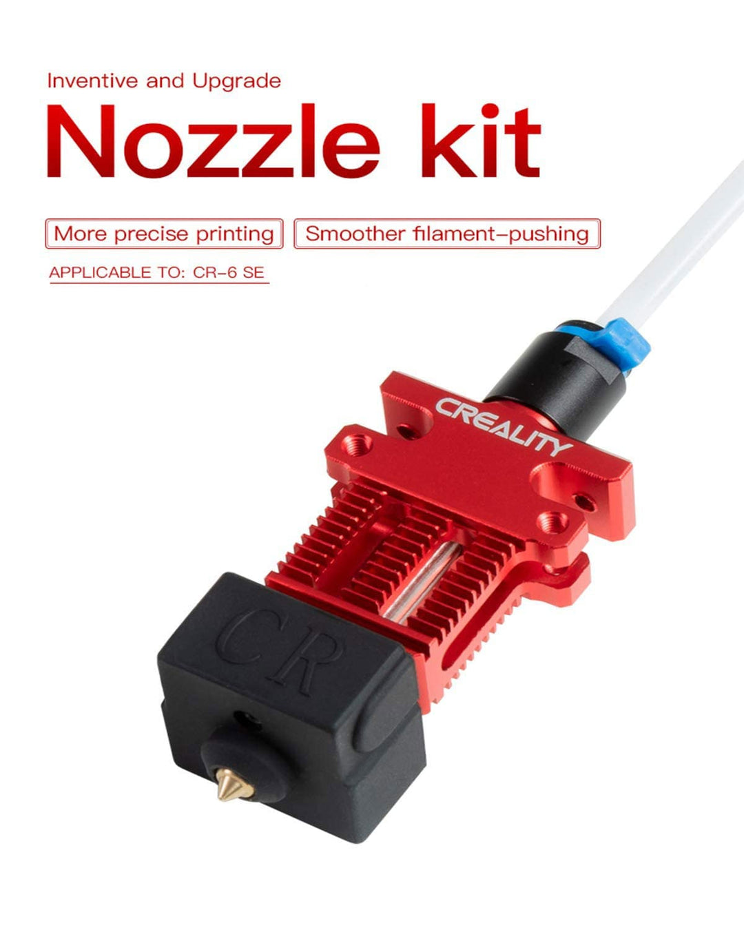 Creality CR6 SE 3D Printer Hotend Extruder Kit, Assembled Aluminium Alloy Hot End Kit with PTFE Tube, Heat Block, 0.4mm Nozzle and Silicone Sock for CR6 SE 3D Printer