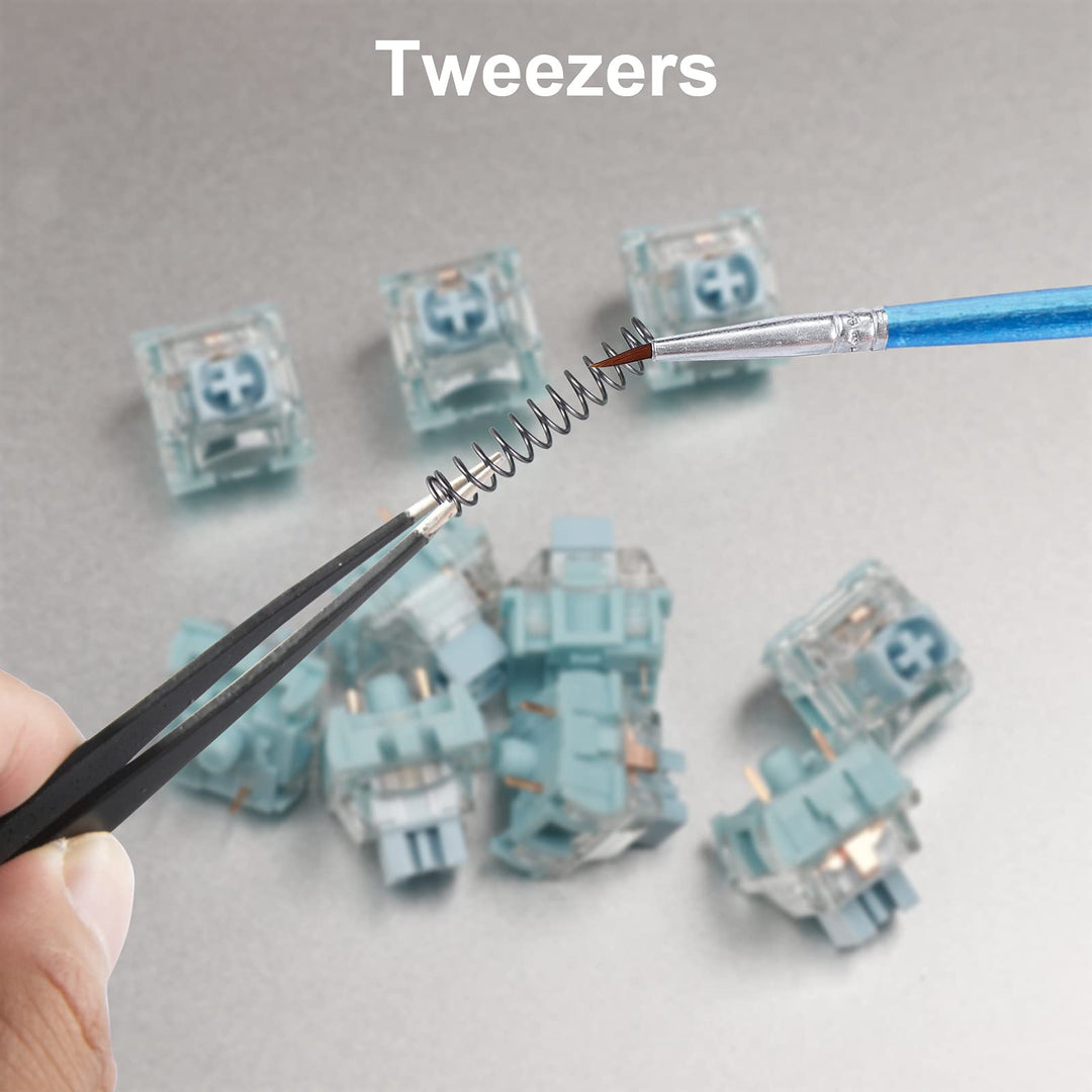 Keyboard Lube Kit 7PCS, Keycap Puller Key Puller Switch Lube Station for Cherry Kailh Gateron and Mechanical Keyboard Switches with Tweezers Lubrication Pens and Stem Holder Tool Puller