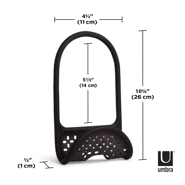 Sling Kitchen Sink Accessory, Single-Sided Sponge Holder, Black