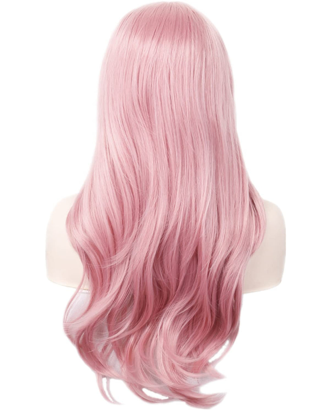 Wigs 28 Long Wavy Hair Heat Resistant Cosplay Wig for Women (Pink)