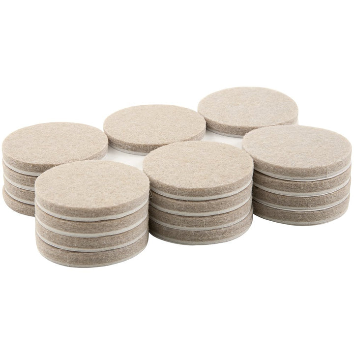 SoftTouch 1 1/2 Round Heavy-Duty Self-Stick Felt Furniture Pads - Protect Surfaces from Scratches & Damage, Beige (24 Pack)