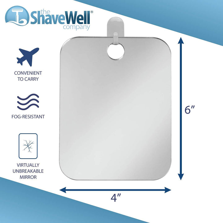 Original Anti-Fog Shaving Mirror | Fogless Bathroom Shower Mirror with Handheld Option for Men and Women | Hanging Shower Mirror Includes Long-Lasting Removable Adhesive Hook