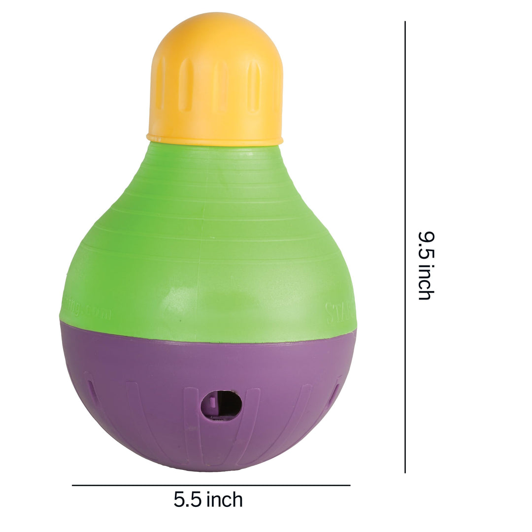 Bob-A-Lot Interactive Dog Pet Toy, Large, Yellow/Green/Purple