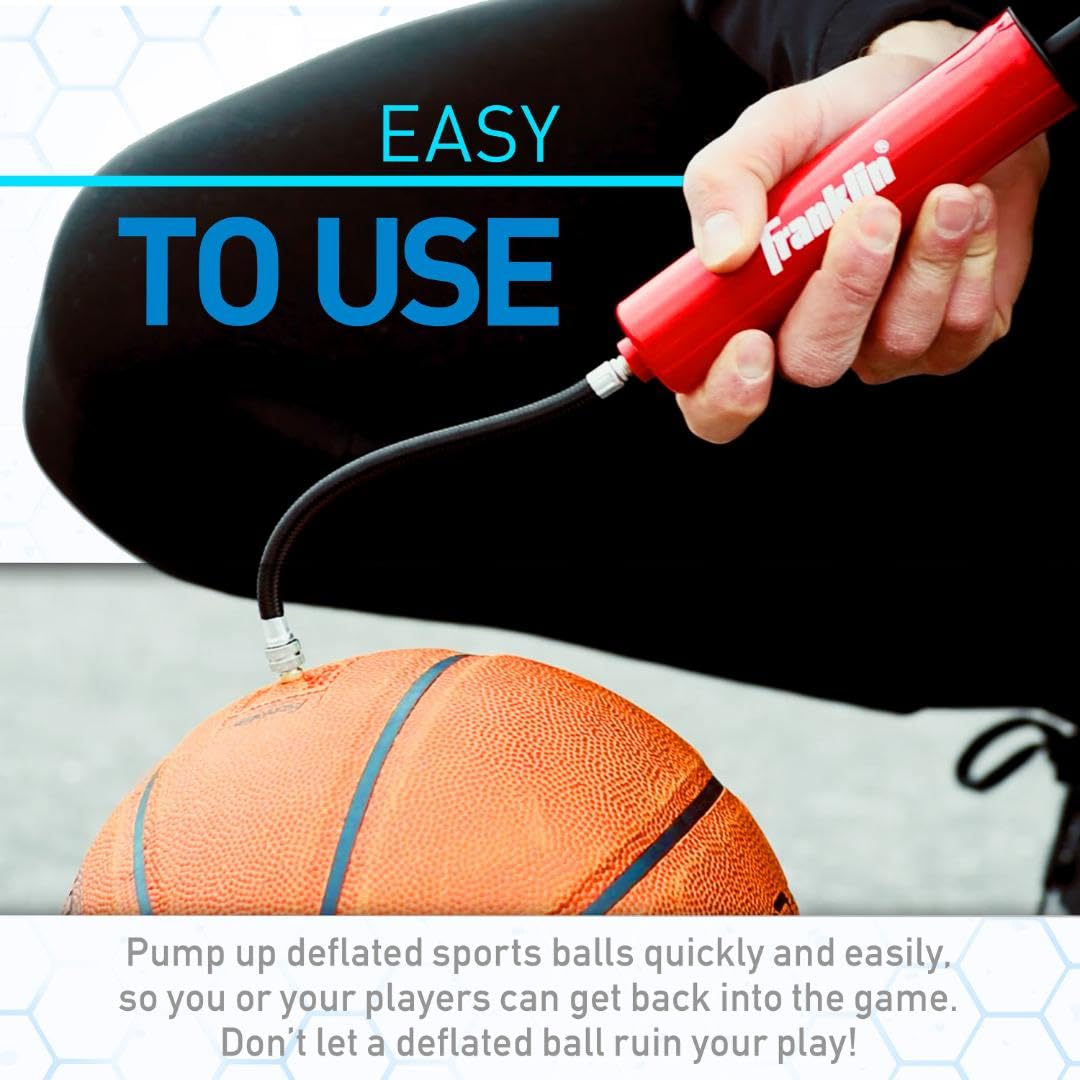 Ball Pump Kit -7.4 - Perfect for Basketballs, Soccer Balls and More - Complete Hand Pump Kit with Needles, Flexible Hose, Air Pressure Gauge and Carry Bag