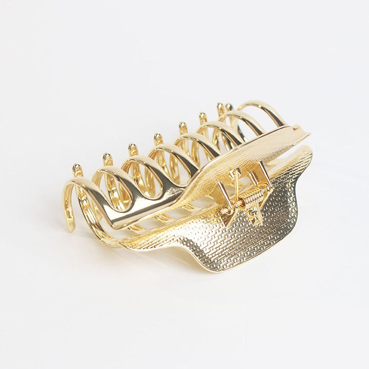 Women Lady Vintage Metal Claw Hair Clip Bath Shark Chuck Top Clip Hair Accessories for Thick Hair (Gold)