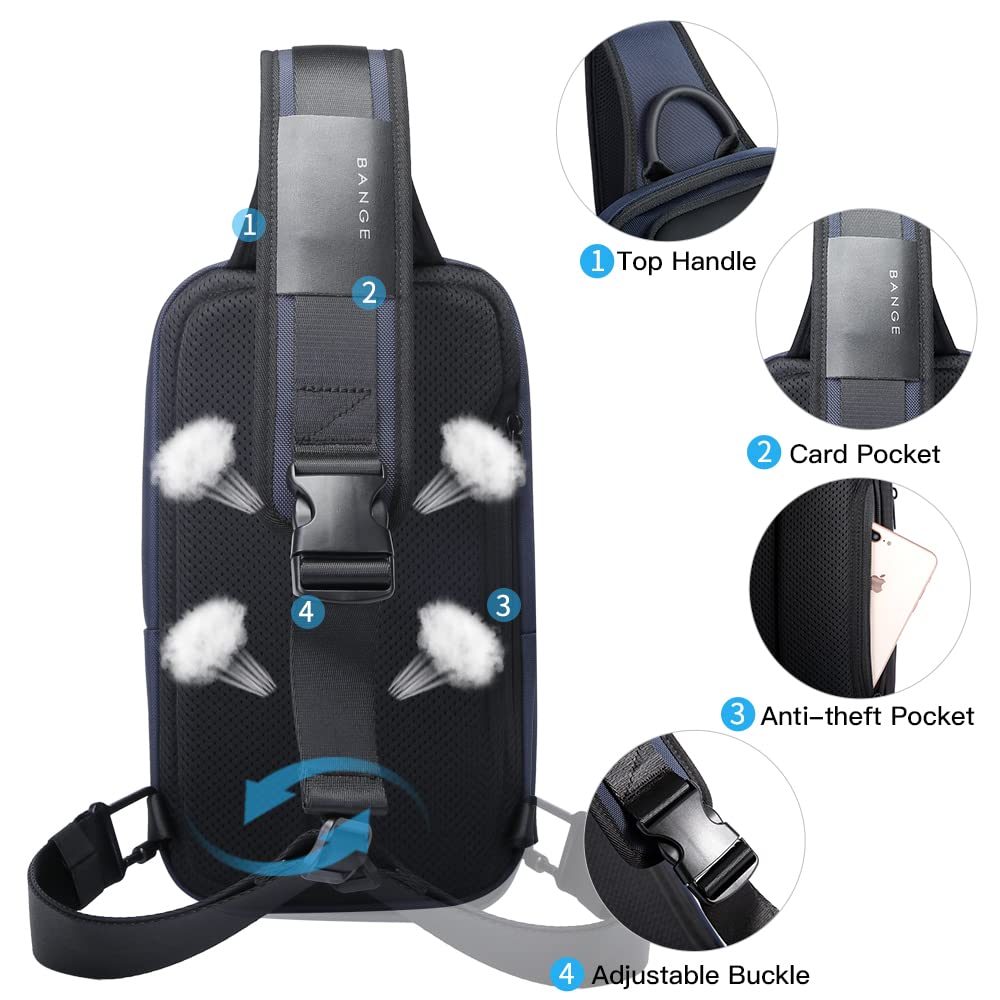 Shoulder Bag for Men, Waterproof Crossbody Sling Backpack for Men… (7566Blue)