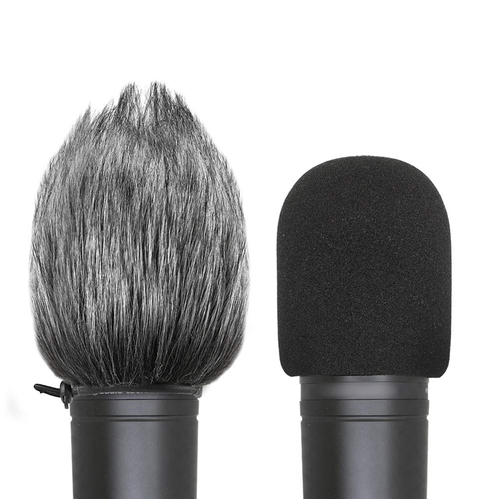 AT2020 Pop Filter Windscreen - Furry Windscreen/Fur Foam Wind Cover for Audio Technica Microphone AT2020+ AT2035 AT4040