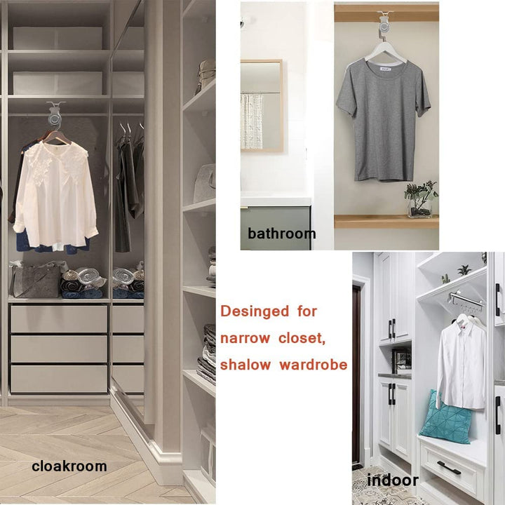 Pull out Closet Valet Rod Adjustable Closet Rod Heavy Duty Retractable Wardrobe Clothes Rail